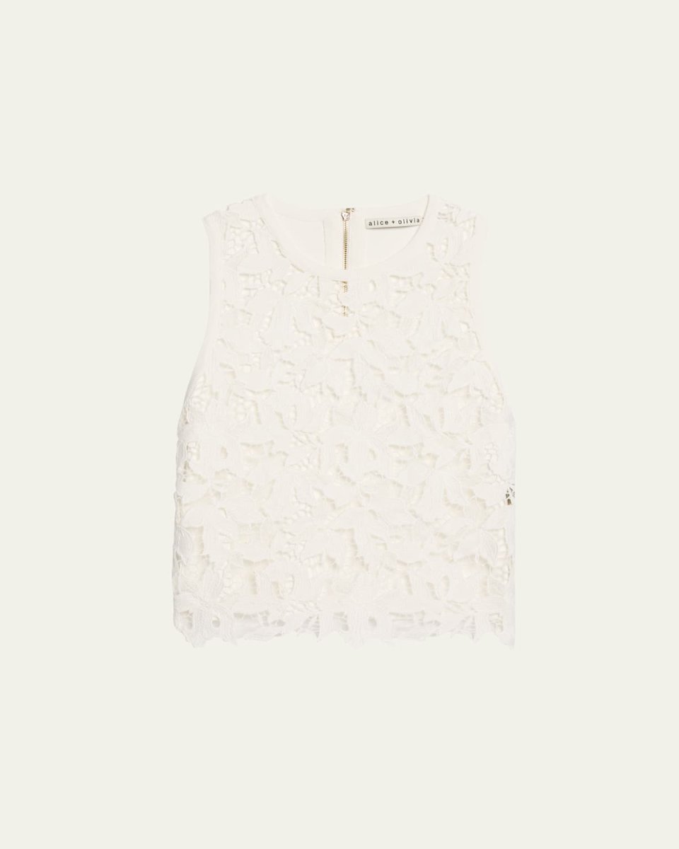 Danielle Lace-Front Sweater Tank